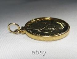 Vintage 1975 Panama $100 Balboa. 900 Fine Gold Coin Bezel Pendant C3229