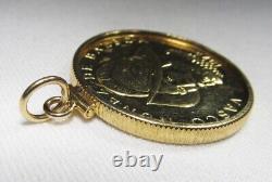 Vintage 1975 Panama $100 Balboa. 900 Fine Gold Coin Bezel Pendant C3229