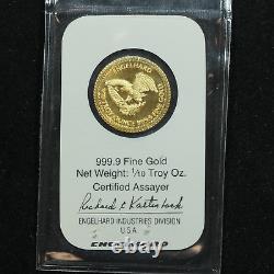 Vintage 1985 Engelhard Gold 1/10th oz. 9999 Fine Gold Prospector Coin
