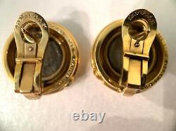 Vintage Bvlgari 18K Yellow Gold Ancient Coin Monete Earrings