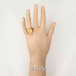 Vintage Estate 14k Yellow Gold $1 1852 Gold Coin Ring