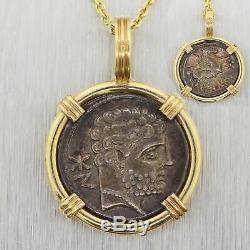 Vintage Estate 14k Yellow Gold Ancient Coin 16 Necklace