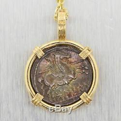 Vintage Estate 14k Yellow Gold Ancient Coin 16 Necklace