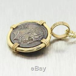 Vintage Estate 14k Yellow Gold Ancient Coin 16 Necklace