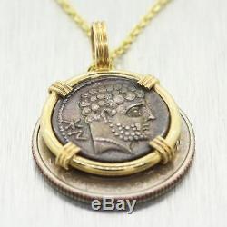 Vintage Estate 14k Yellow Gold Ancient Coin 16 Necklace