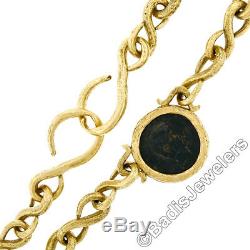 Vintage Kieselstein Cord 18K Gold Ancient Coin Statement Chain Necklace 421g