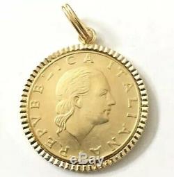 Vintage Milford Italian 14k SOLID Gold 200 Lire Coin CHARM / PENDANT