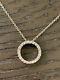 Vintage Roberto Coin 18k White Gold And Diamond Circle Pendant Necklace Ruby