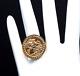 Vintage St George Coin Ring Medal Filigree Solid 9k 375 Yellow Gold Fine Jewelry