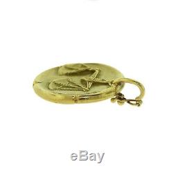 Vintage VAN CLEEF & ARPELS Libra Zodiac Pendant Charm Coin, 18k Yellow Gold