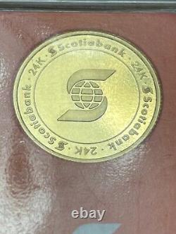 Vintage Valcambi 1/4 oz Fine. 9999 Gold Scotia Bank Assay Card Sealed Rare