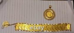 Vintage1911 Egyptian Authentic Stamped 21k Yellow Gold Heavy 16.1gm Coin Pendant