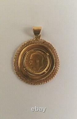 Vintage1911 Egyptian Authentic Stamped 21k Yellow Gold Heavy 16.1gm Coin Pendant