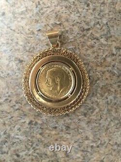 Vintage1911 Egyptian Authentic Stamped 21k Yellow Gold Heavy 16.1gm Coin Pendant