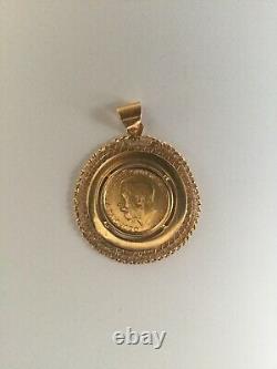 Vintage1911 Egyptian Authentic Stamped 21k Yellow Gold Heavy 16.1gm Coin Pendant