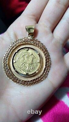 Vintage1911 Egyptian Authentic Stamped 21k Yellow Gold Heavy 16.1gm Coin Pendant