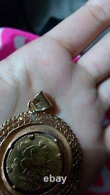 Vintage1911 Egyptian Authentic Stamped 21k Yellow Gold Heavy 16.1gm Coin Pendant