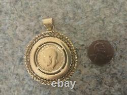 Vintage1911 Egyptian Authentic Stamped 21k Yellow Gold Heavy 16.1gm Coin Pendant