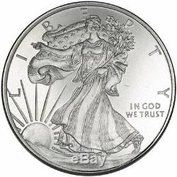 WALKING LIBERTY 1/2 Troy Oz. 999 FINE SOLID SILVER ART-ROUND (new) Golden State