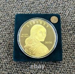 Washington Mint 4 Oz. 999 Fine Silver 24k Gold Layered USA 2000 Liberty Coin