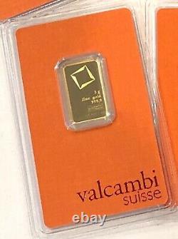 Wow- 5 Gram 999.9 Fine Gold Valcambi Suisse Gold Bar, See Other Gold, Coins