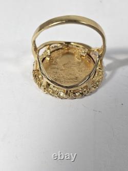 Y/G 14KT RING SZ 8 With U. S. 1995 1-10TH OZ FINE GOLD COIN 8+ GRAMS Y/G 14KT RING SZ 8 With U. S. 1995 1-10TH OZ FINE GOLD COIN 8+ GRAMS