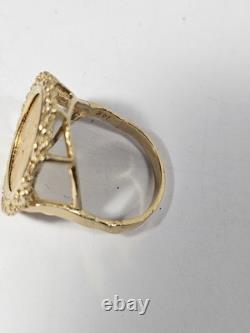 Y/G 14KT RING SZ 8 With U. S. 1995 1-10TH OZ FINE GOLD COIN 8+ GRAMS Y/G 14KT RING SZ 8 With U. S. 1995 1-10TH OZ FINE GOLD COIN 8+ GRAMS