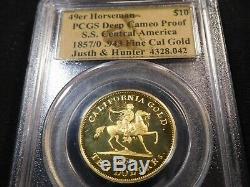 Y6 USA 1857/0 GOLD. 943 Fine $10 49er S. S. Central America PCGS DCAM PROOF