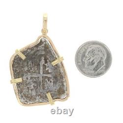 Yellow Gold Authentic Atocha Shipwreck 4 Reales Coin Pendant 18k & Fine Silver