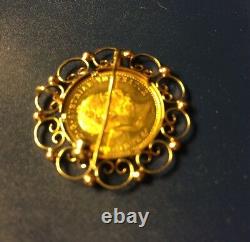 Yellow Gold Coin 1915 Franc Ios Idg Avstriae Imperator Coin Pendant Brooch